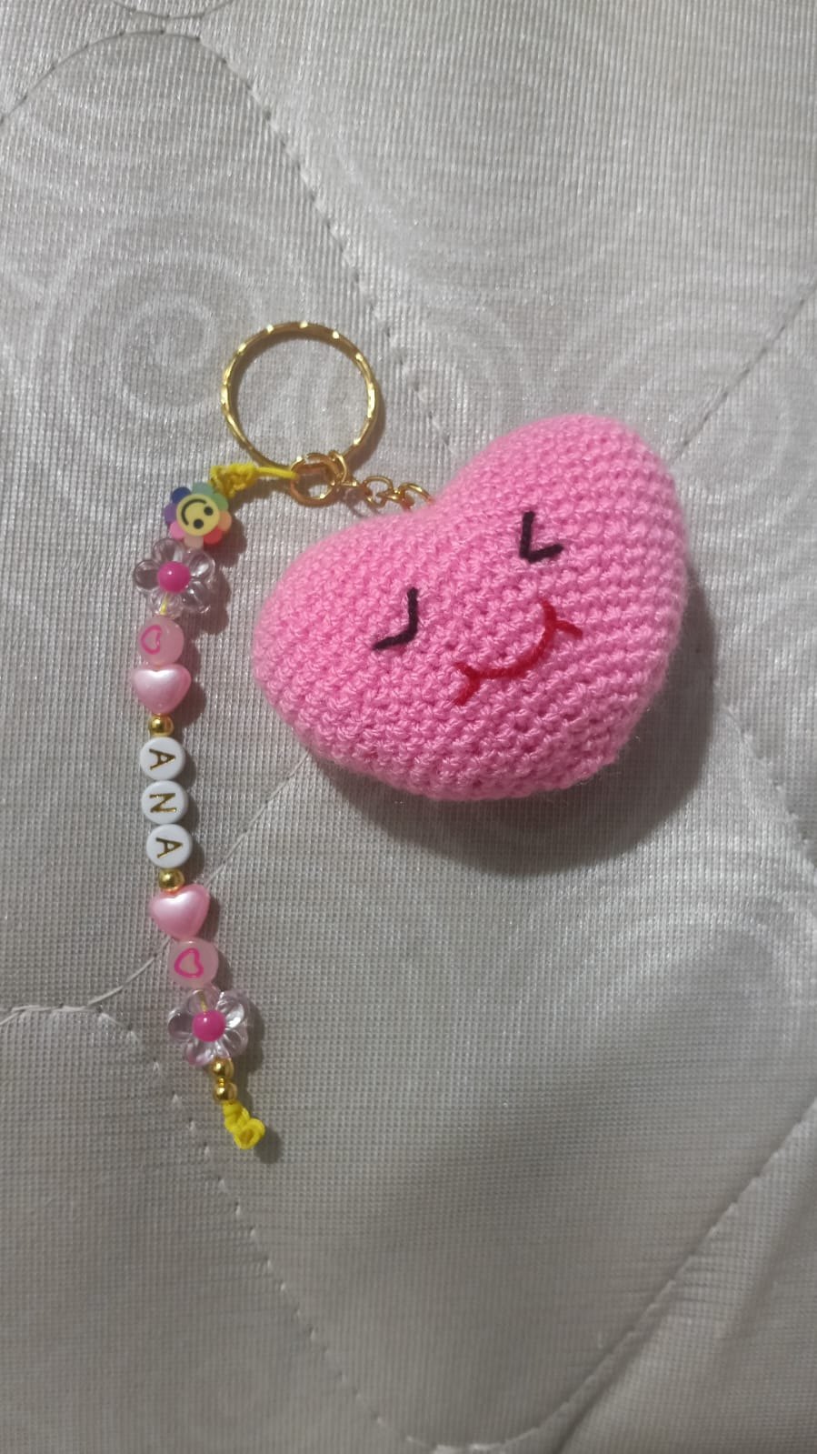 Llaveros personalizado corazón rosa