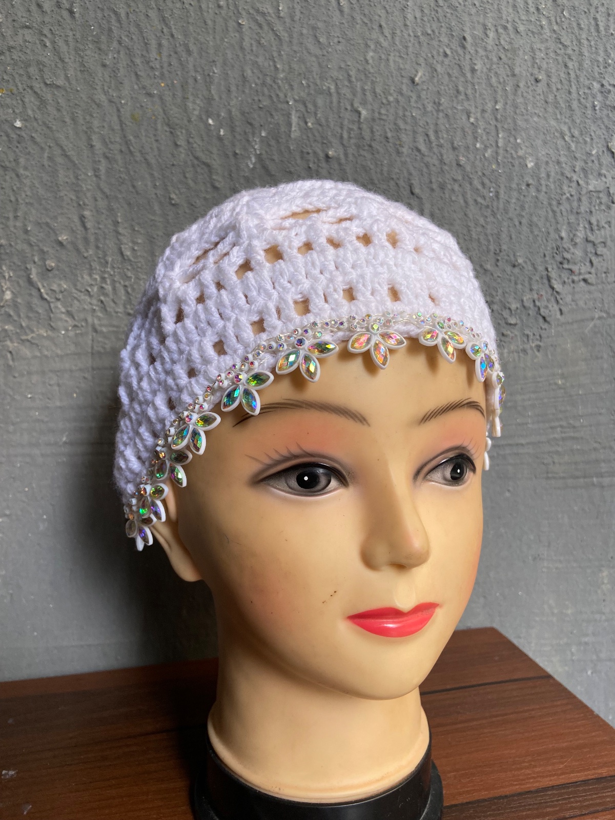 Beautiful white mesh hat