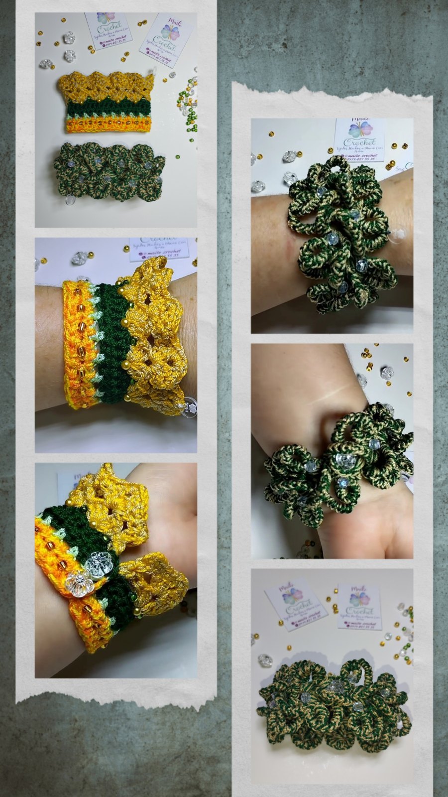 Brazaletes con perlas.
